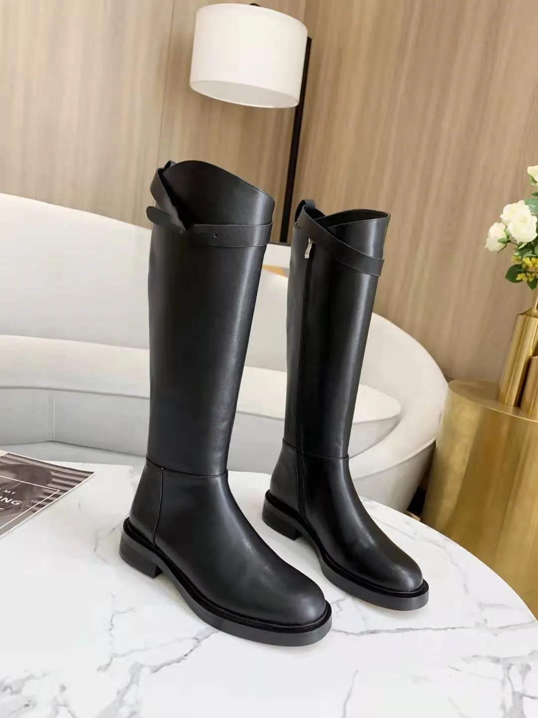 2021 designer`s latest custom logo women`s high boots leather non slip rubber sole luxury comfort exquisite technology quality 35-43