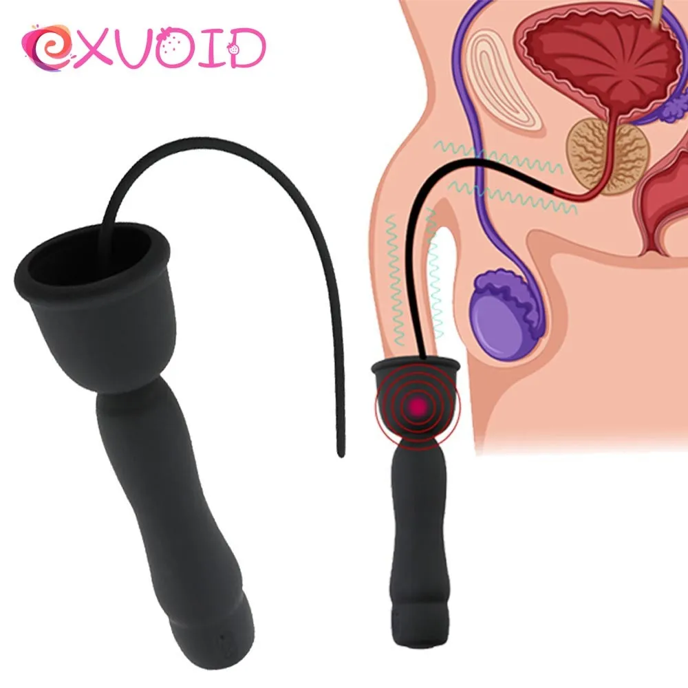 Exvoid Penis Plug Vibrator Dilatator Geluiden Mannelijke Penis Steek Apparaat Urethrale Katheter Seksspeeltjes Voor Mannen Anale Prostaat Massage X0320