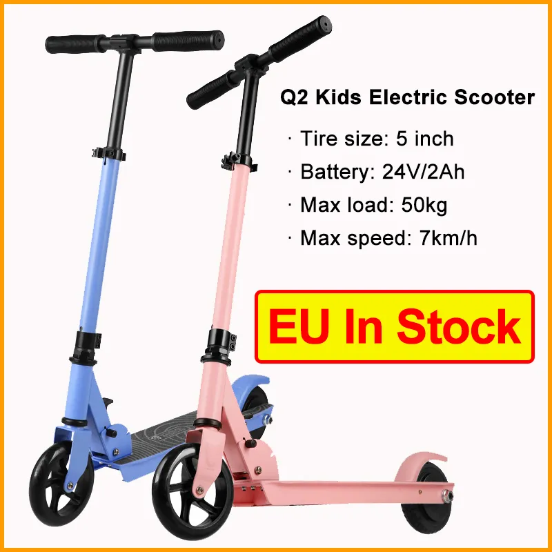 [EU i lager] Q2 Fällbar Smart Scooter Skateboard 7km 24V 2Ah 5 tums elektriska skotrar för barn