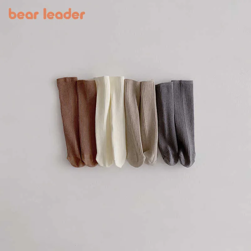 Lear Leader 4шт малыша детские повседневные носки мода корейский стиль длинные носки детские детские хлопок милая одежда на 1-6 лет 210708