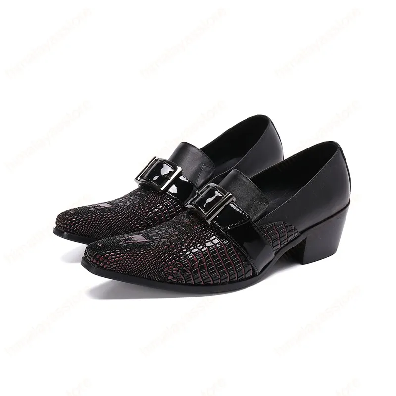 Hommes habille chaussures mi-talon augmentation hauteur homme chaussures formelles club club de mariage chaussures en cuir grande taille