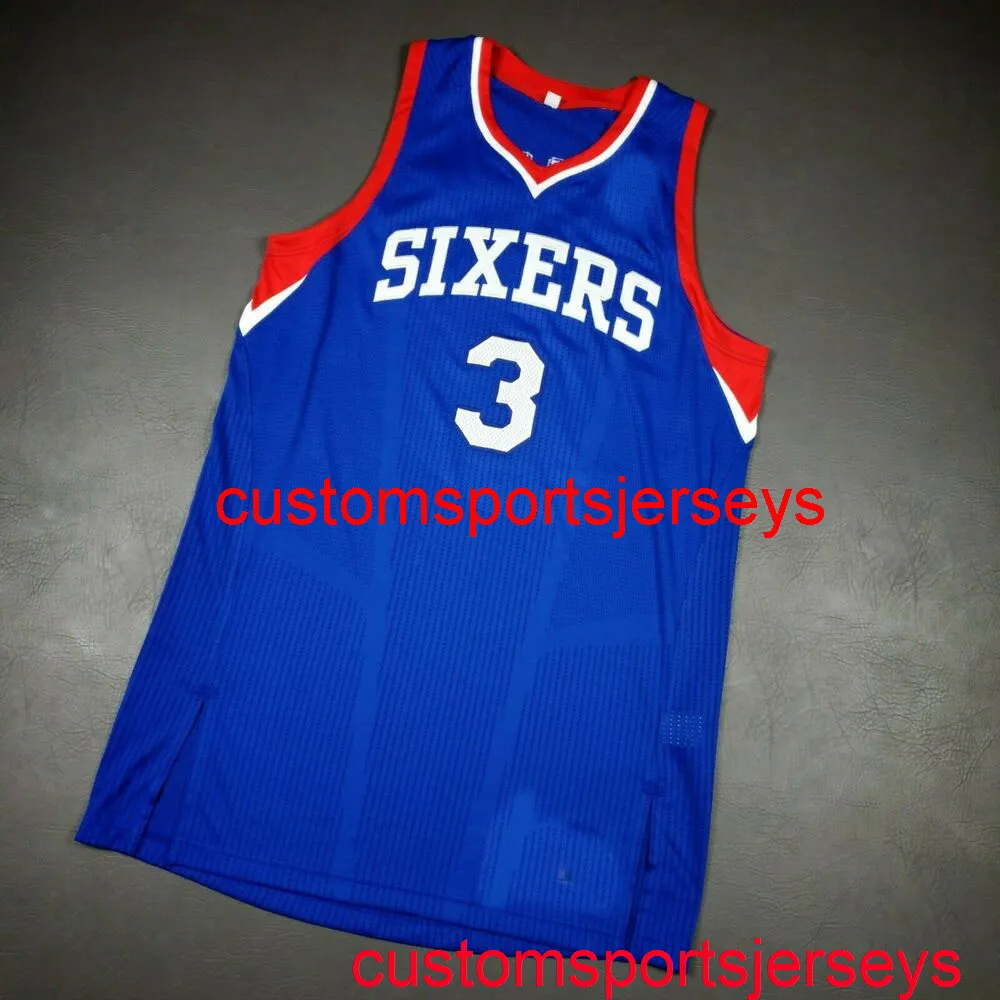 100% Cousu Allen Iverson Jersey Mesh Hommes Femmes Youth Throwbacks jersey XS-5XL 6XL