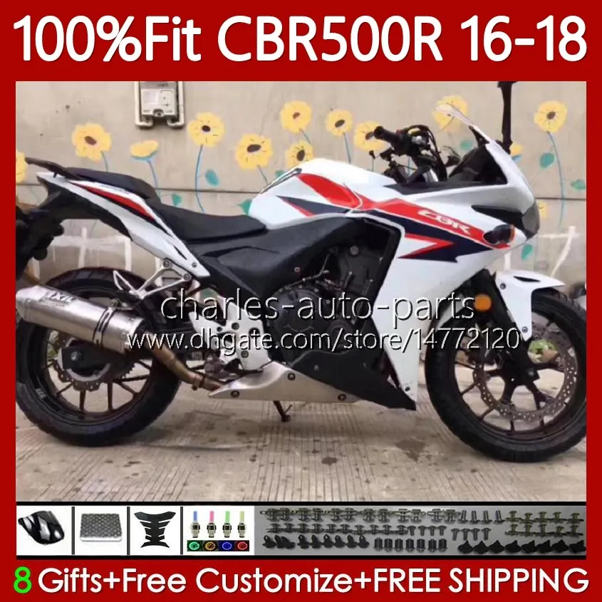 Инъекционные формы Bodys для Honda CBR 500 CBR500 R RR CC Белый красный BLK 500R 500CC 2016 2017 2018 CUDLOWROCK 111NO.81 CBR500RR CBR500CC 16-18 CBR500R 16 17 18 OEM Обтенения