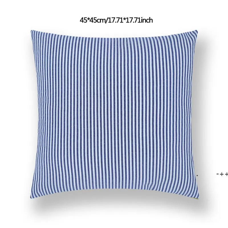 45 * 45cm Plaid Stripes Pillow Case Sofa Midja Kuddehölje Bildekoration Solid Färg Tjockad Kuddehus Hem Sängförsörjning RRE10711