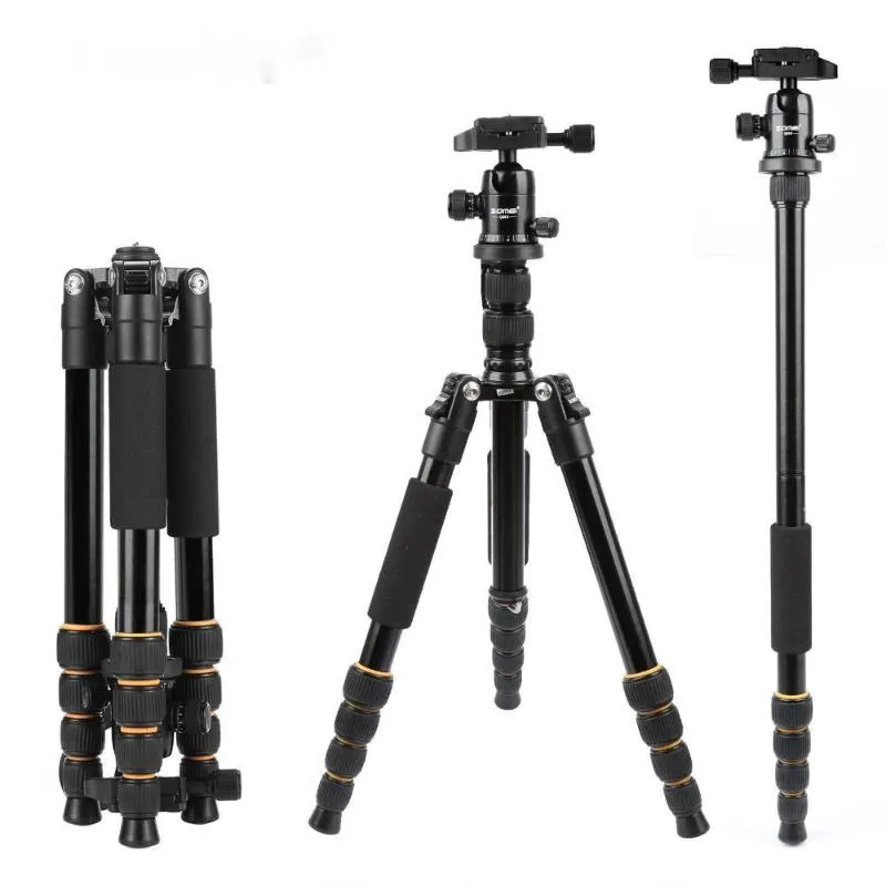 Tripods Zomei-Q666 Draagbare statief is geschikt voor professionele reiscamera, aluminium statief, monopod en digitale SLR-camera