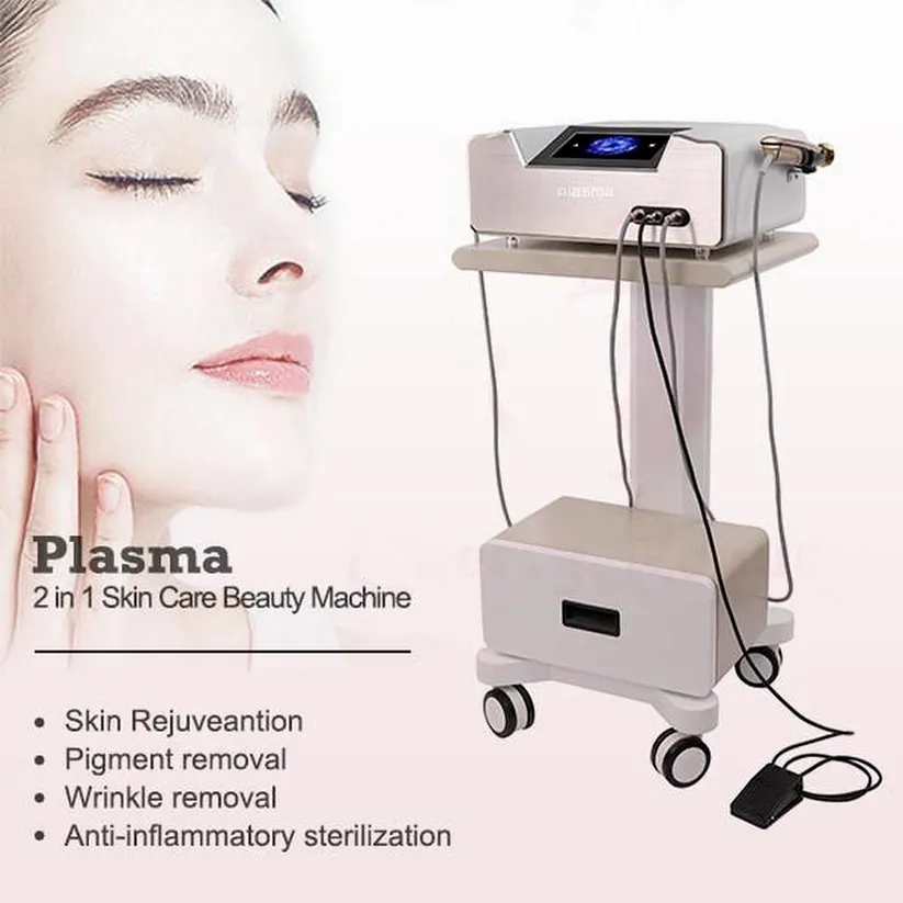 Hurtownia 2 w 1 Przenośna Efektywna laserowa ozonowa plazmapen prysznic medyczny z zimnym uchwytem do powiek podnoszenia/usuwanie zmarszczek Jett Plasma Beauty Machine201