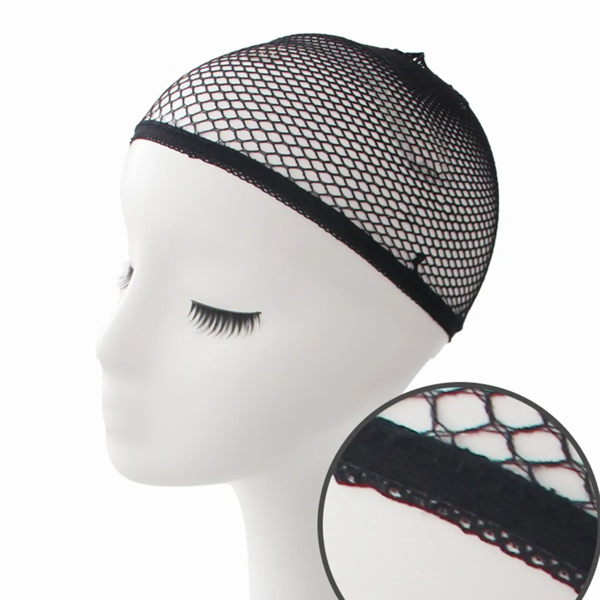 3 PCS Black Wig Net Caps Durable Elastic Mesh Head Cover Mesh Net Fishnet  Wig Hat Close End Hair Styling Accessories Unisex for Men and Women 