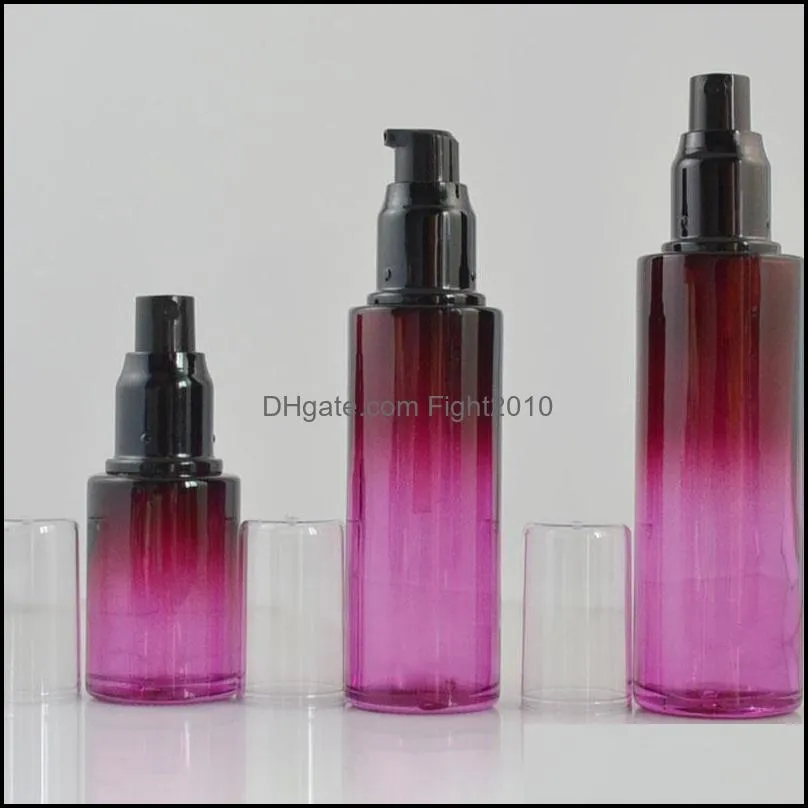 Storage Bottles & Jars High Grade Purple Glass Travel Bottle Emulsion Skin Care Cosmetic Packaging Container Spray/Pump 30 60 80 100ml
