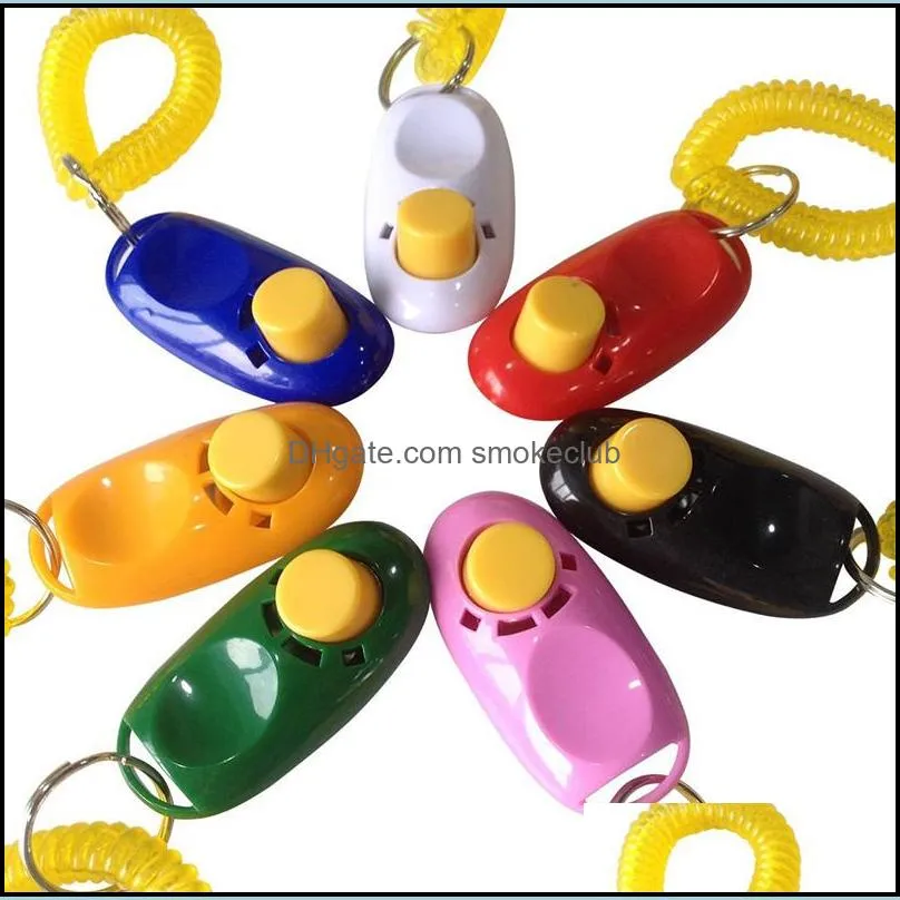 Dog Button Clicker Pet Sound Trainer with Wrist Band Click Training Tool Aid Guide Pets Dogs Supplies LLE10572