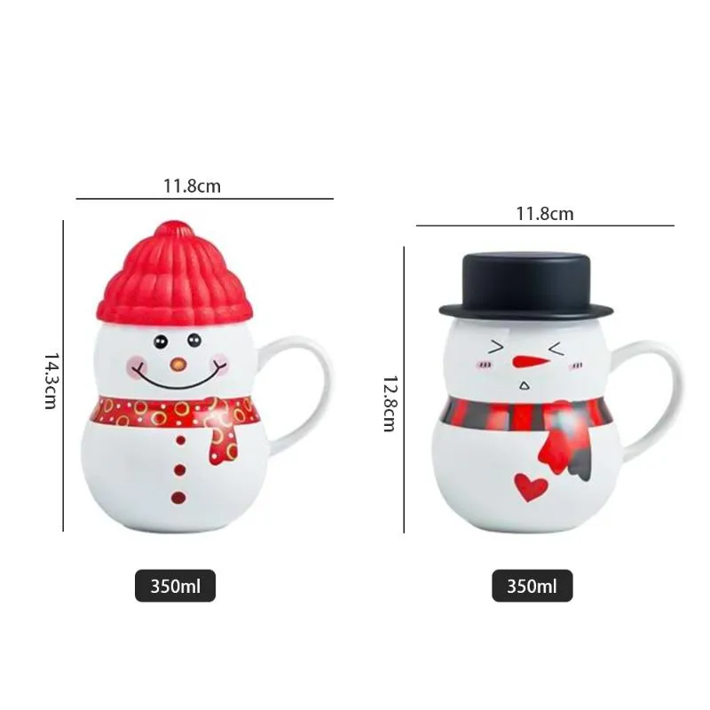 Mokken 9 Soorten Creatieve Keramische Mok Koffie Kerst Cartoon Sneeuwpop Water Cup Met Deksel Thuis Fles Jaar 2022 Gifts235a