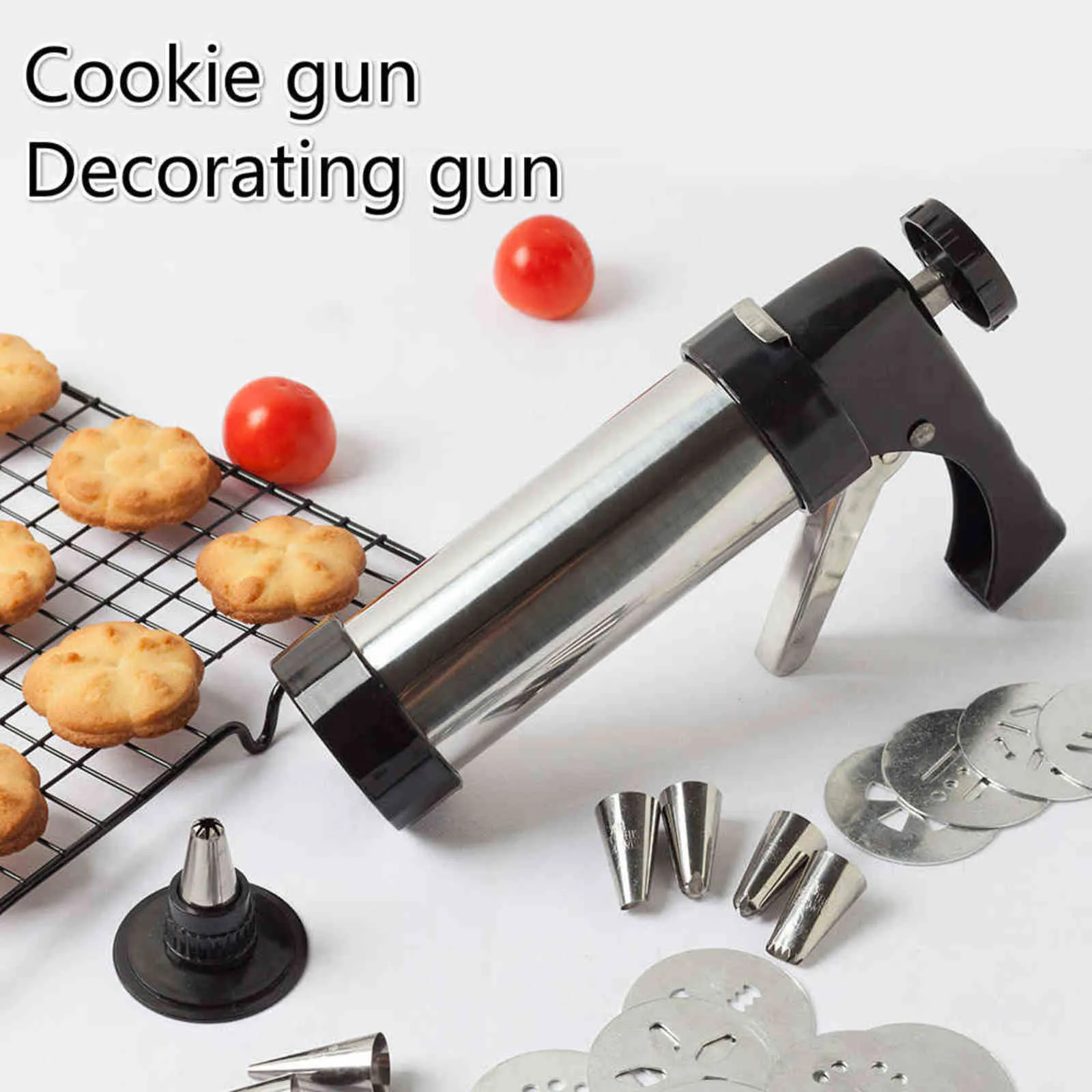 Presse à Biscuits En Acier Inox - 13 Disques Et 8 Douilles Pour Pâtisserie Maison Et Décoration