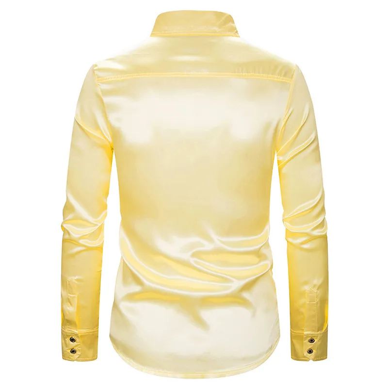 Gold Sequins Fabric Satin Dress Shirt Mens Shiny... From Dou01, $8.09 |  DHgate.Com
