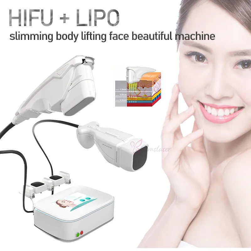 휴대용 2 in 1 HIFU Liposonix 슬리밍 기계 지방 감소 셀룰 라이트 제거 피부 강화 Liposonic 뷰티 장비