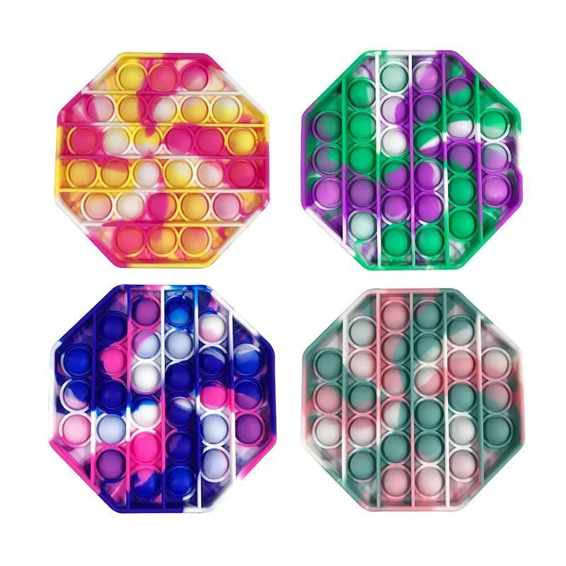 Set 3 Pop It Fidget Toys Quadrati - Giocattoli Antistress In Silicone Per Bambini E Adulti (ADHD, Autismo)