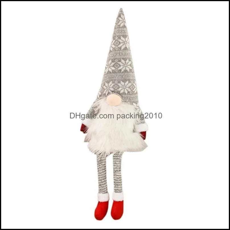 Christmas Tree Topper Spring Snowflake Long Hat Swedish Gnome Santa Ornament Home Holiday Xmas Party Decorations