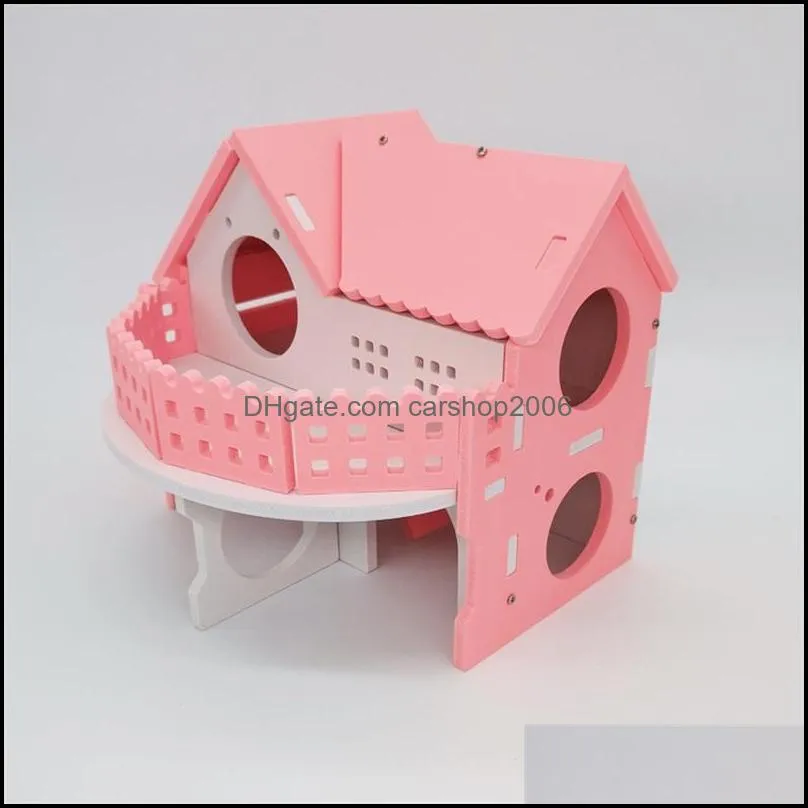 New Mini Small Hamster Nest Rabbit Hedgehog Pet Log Cabin Animal Sleeping House Supplies GWA10416