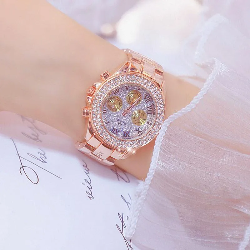 Horloges Vol Diamanten Dameshorloge Merken Mode Carter Quartz Goud