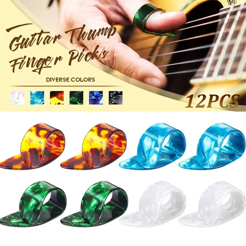 Celluloid Guitar Pick Thumb Index Finger Pick With Storage Box Stringed Musical Instruments