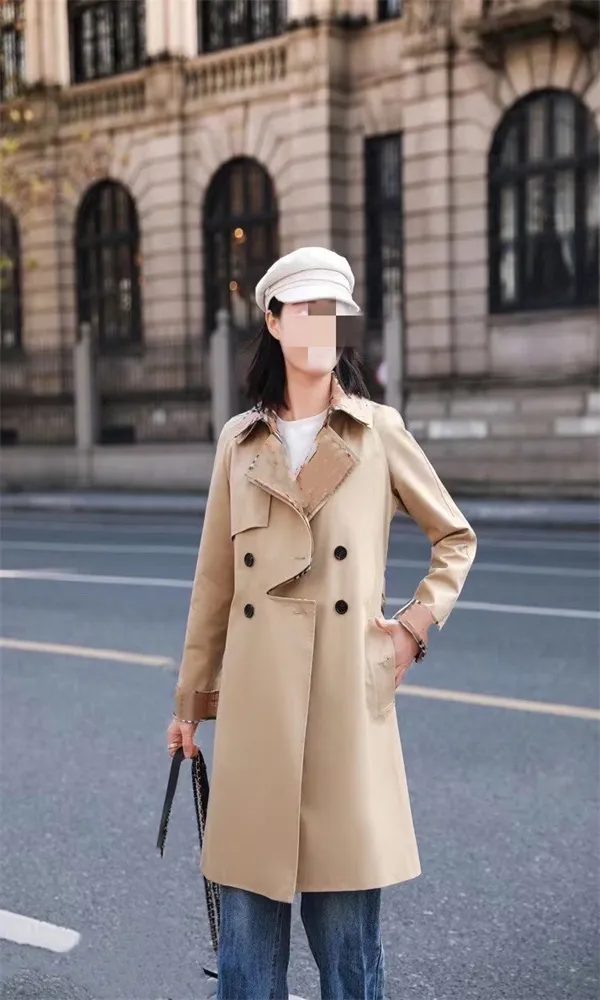 Classique Manteau Femme Mode Britannique Mi Longueur Trench Coat