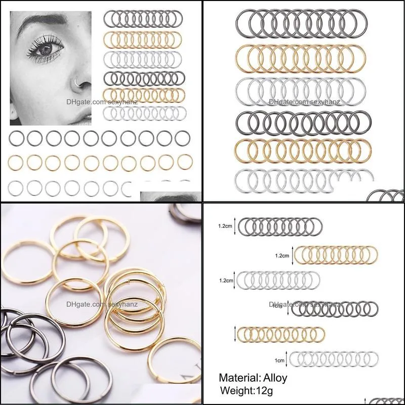 Other SHUANGR 1 Pack 3 Colors Steel Nose Rings Hoop Cartilage Septum Piercing Tragus Ear Clip Piercings Jewelry