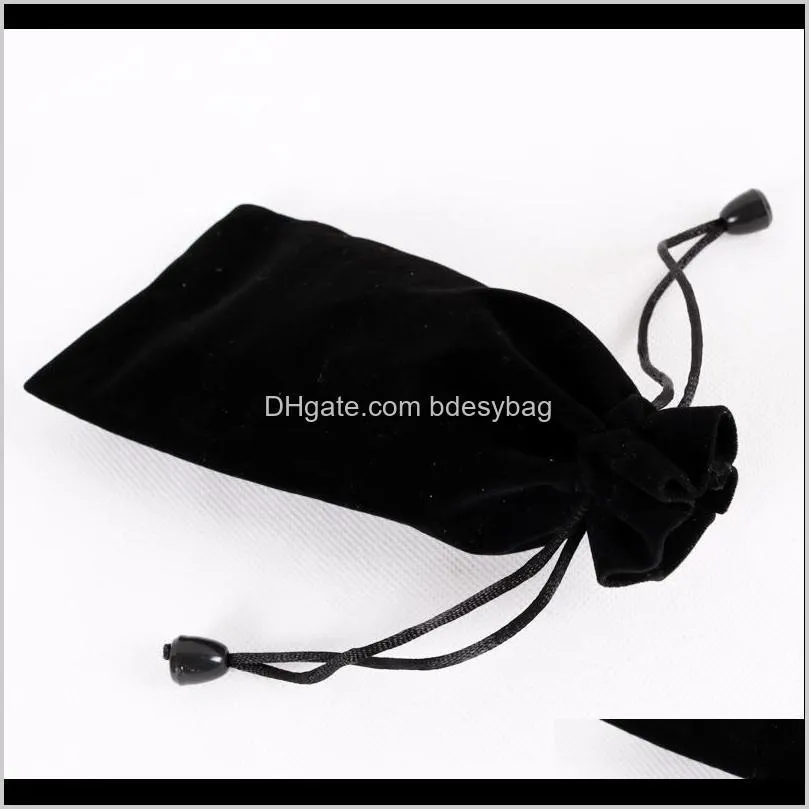 5pcs/lot rectangle shape velvet bags 7.5x18cm jewelry cosmetic lipstick packaging pouches purple and black drawstring velvet bag