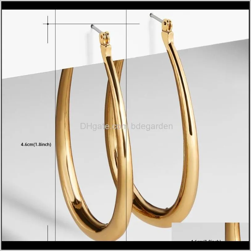 Simple Big Geometric Hoop Earrings Stainless Steel Gold Color Circle Huggie Earrings for Women Fashion Punk Jewelry Brincos 2020