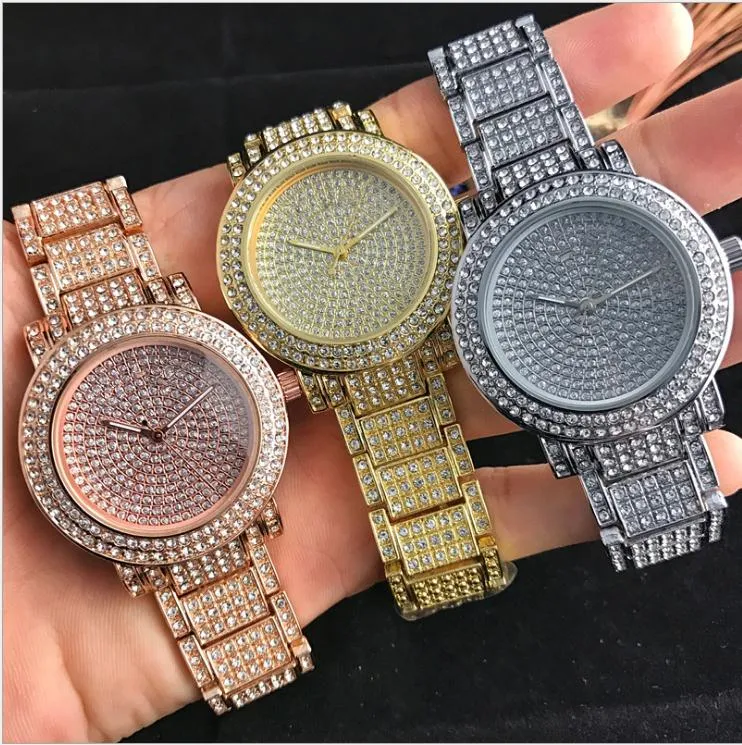 Rose Gold Full Watch For Women 38mm Simple Digital Dress Watch With Diamond Friendship Bracelet From Bnne 9.32 DHgate.Com