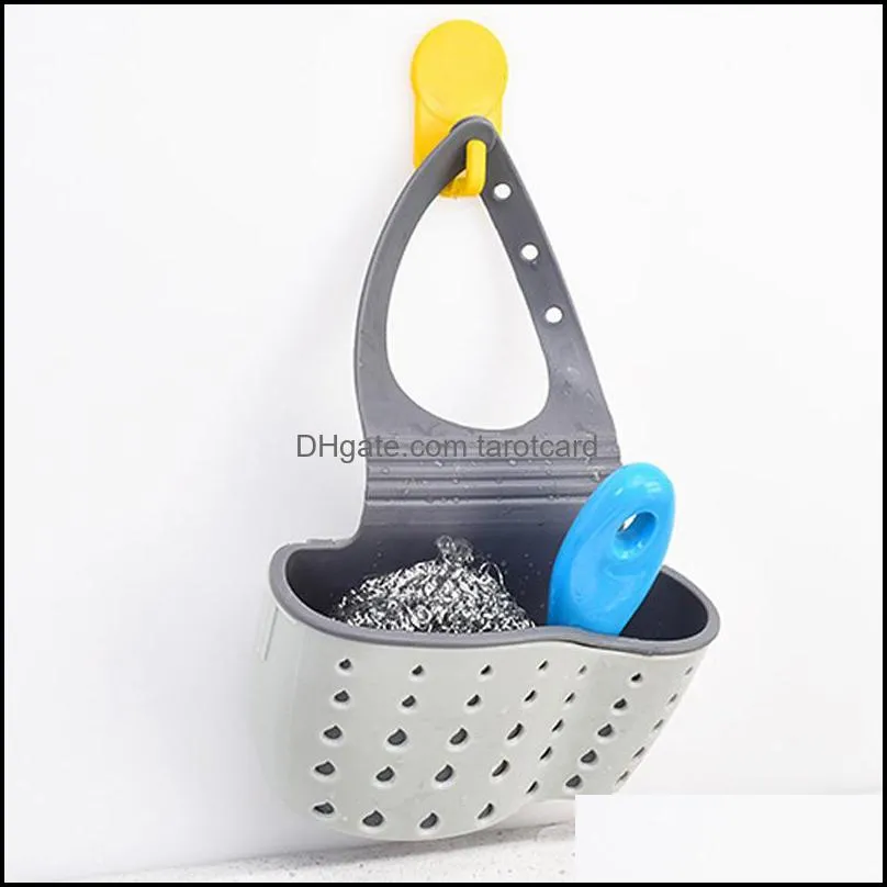 Home Storage Drain Basket Under-Sink Organizers Kitchen Sink Holder Adjustable Soap Sponge Shlf Hanging Bag Kitchen Accessories