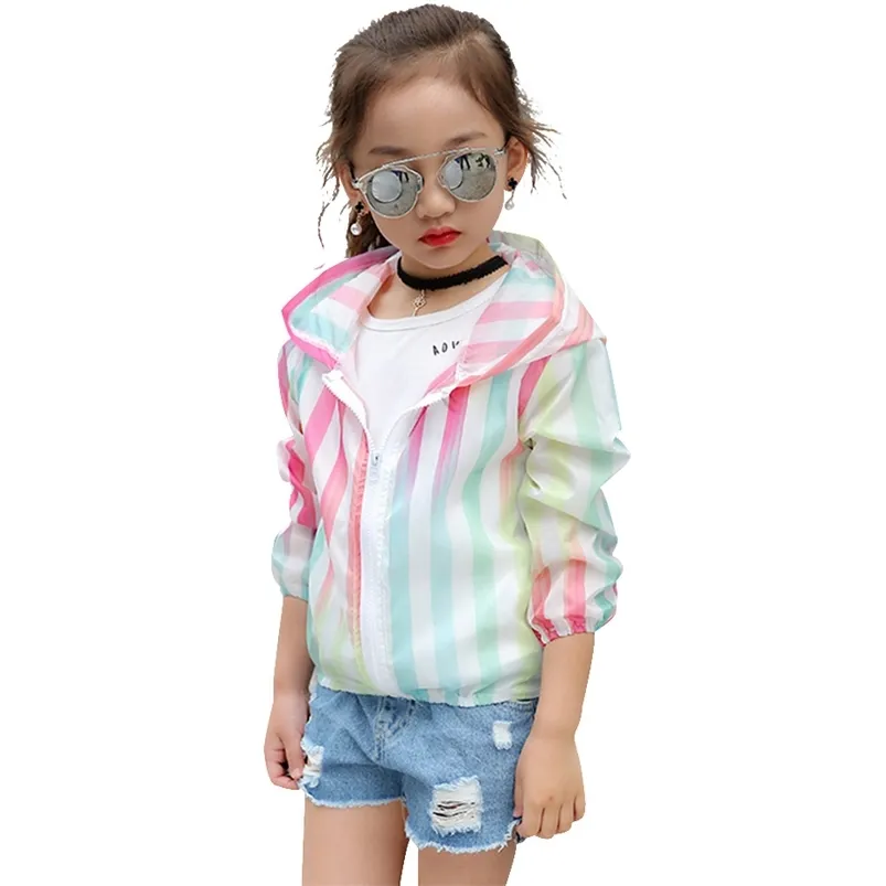 Girls Summer Outerwear Flower Coat Long Sleeve Children's Jacket Teenage Kids Clothes 6 8 10 12 14 Year 210527