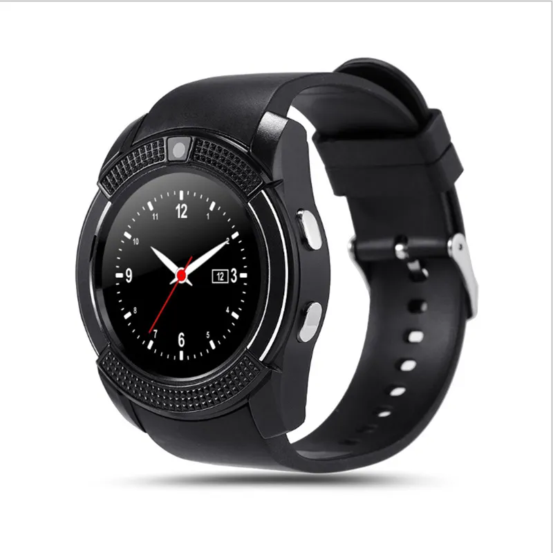 Otantik V8 Akıllı Saatler Band 0.3 M Kamera SIM IPS HD Tam Daire Ekran Smartwatch Android Sistem Perakende Kutusu Ile