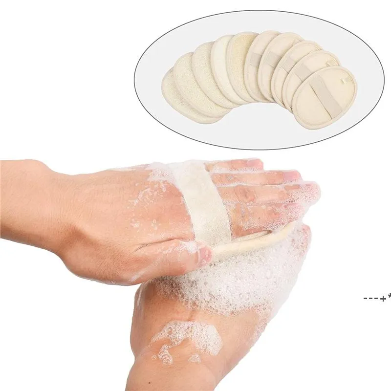NEWBath Shower Exfoliating Loofah Sponge Pads Body Scrubber for Men and Women Natural Facial Cleaning Brush RRB12922