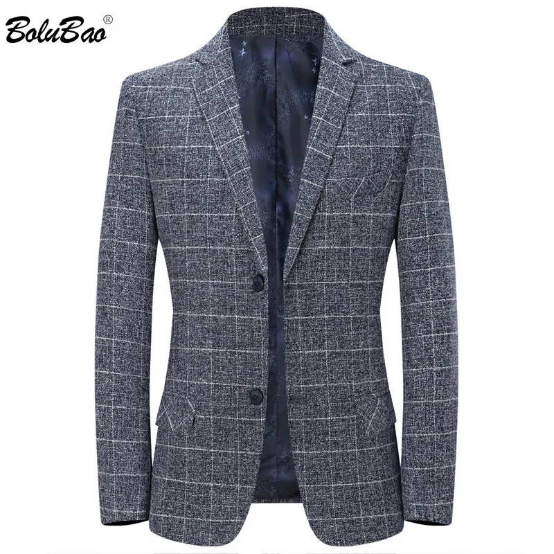 BOLUBAO Fashion Brand Uomo Casual Blazer Uomo Slim-Fit Plaid Giacca Primavera Business Trend Wild Blazer Cappotti Uomo 210518