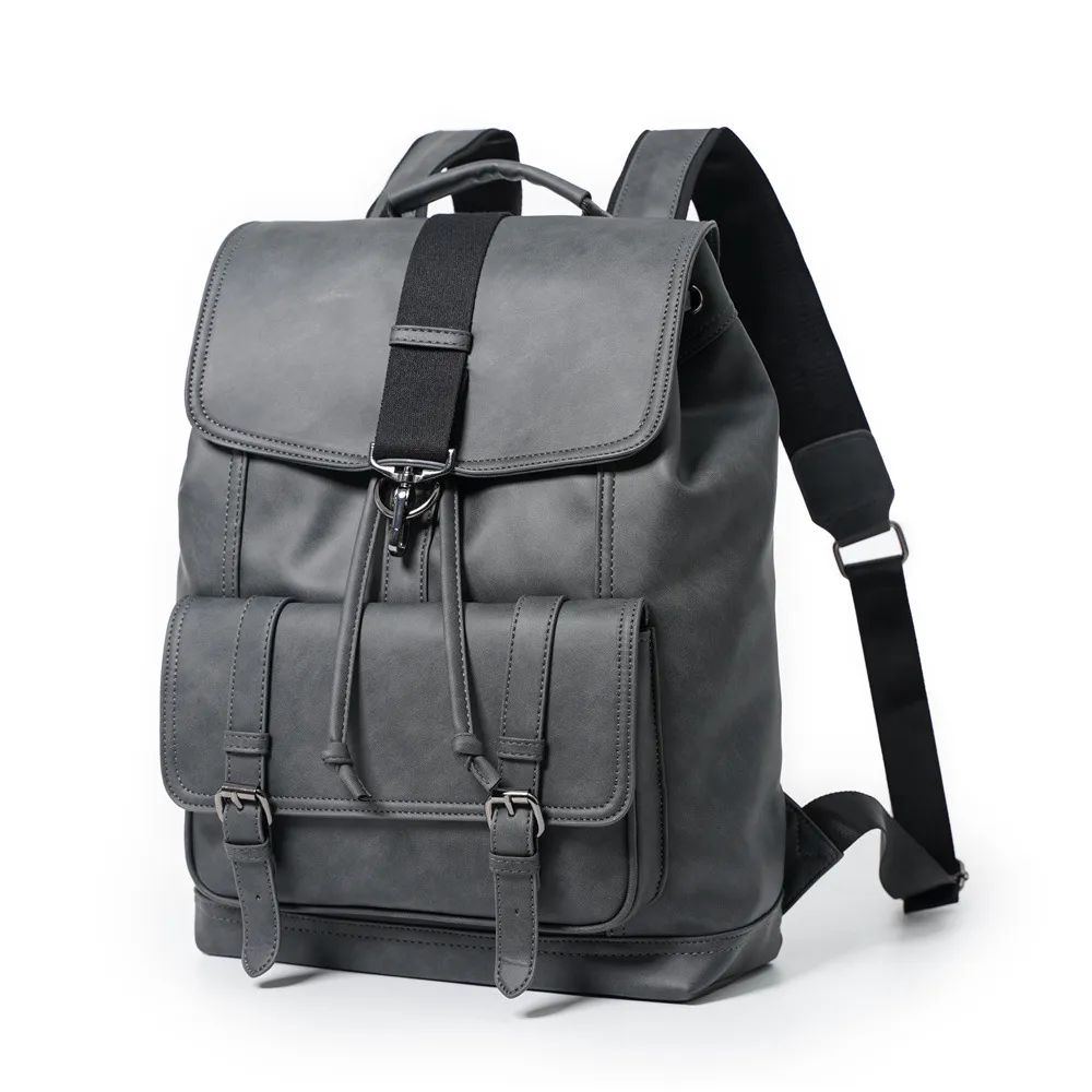 Top Quality New Style Luxury Design Mens Double Ombro Backpack Saco Laptop das Mulheres Grande Estudante Bookbag Leather Sacos de Viagem Ao Ar Livre