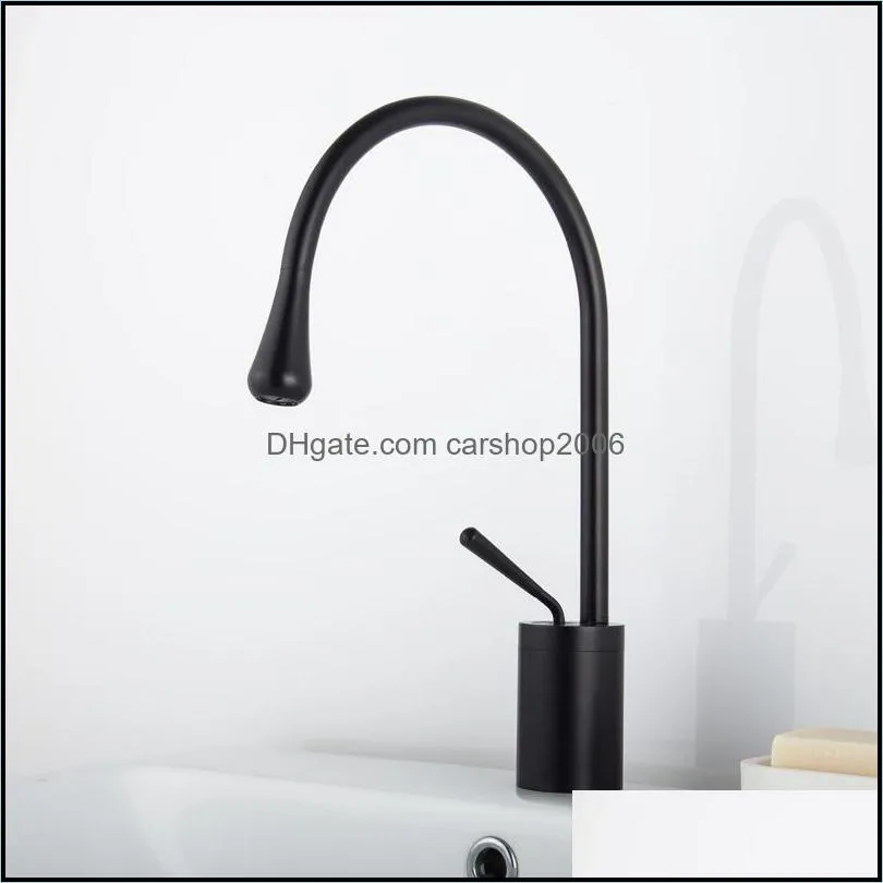 Bathroom Sink Faucets Faucet Rose Gold Brass Mixer Tap Kitchen Basin Water Black