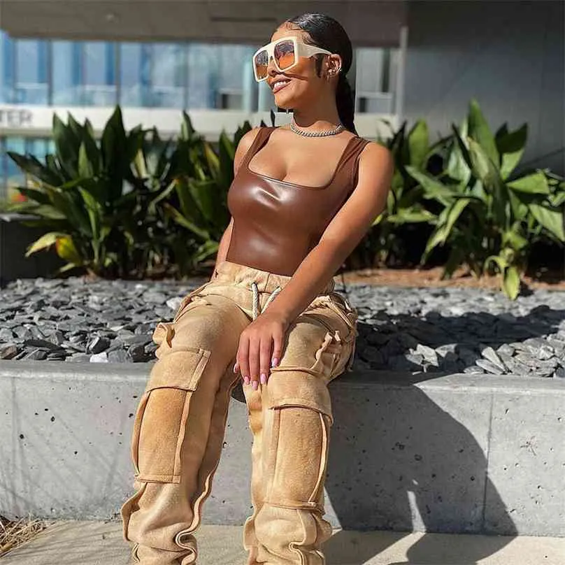 Y2K Fleece Cargo Pants Women High Waist Stacked Sweatpants, Drawstring  Flare Trousers, Retro Streetwear, Winter Fashion