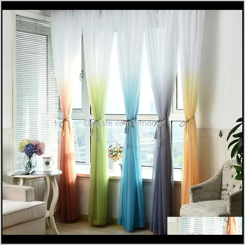 Rideaux décoratifs en Tulle imprimés pour la maison et le jardin, décorations 3D, traitements de fenêtre, séparateur de salon américain, voile transparent