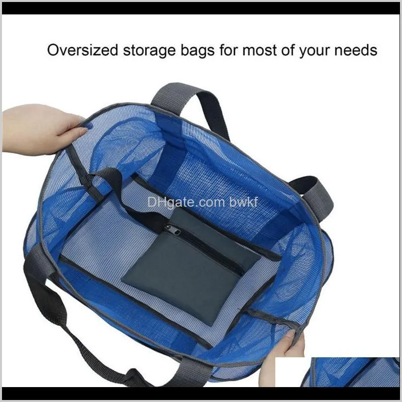 large capacity mesh beach bag outdoor travel folding storage bags