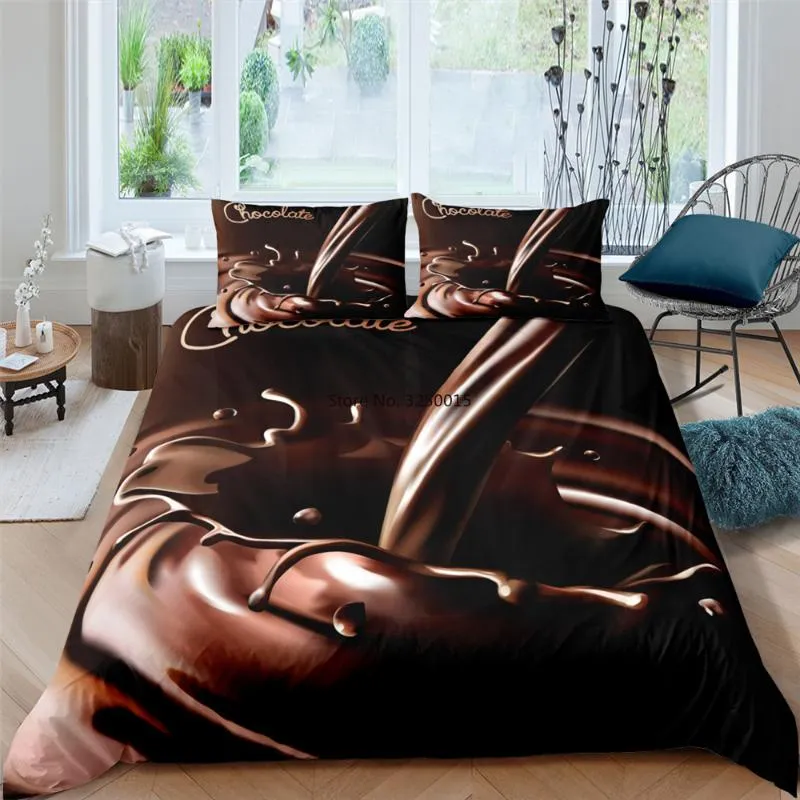Подвесные комплекты 3D Print Sweet Chocolate Polyester Set Candy Dovet Cover наволочка легкое одеяло 2 / 3шт постельное белье