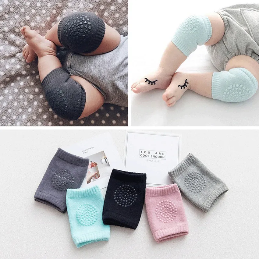 Baby Socken Rutschfeste Knieschutz für Crawl Pad Tumble Jungen Mädchen Baumwolle Atmungsaktives Beinwärmer Lächeln