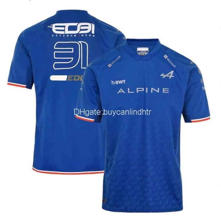 Fans de voiture T-shirt bleu noir maillot respirant chemise à manches courtes vêtements nouveau 2020 Alpine Espagne F1 Team Motorsport Alonso Racing T-shirts MM7R