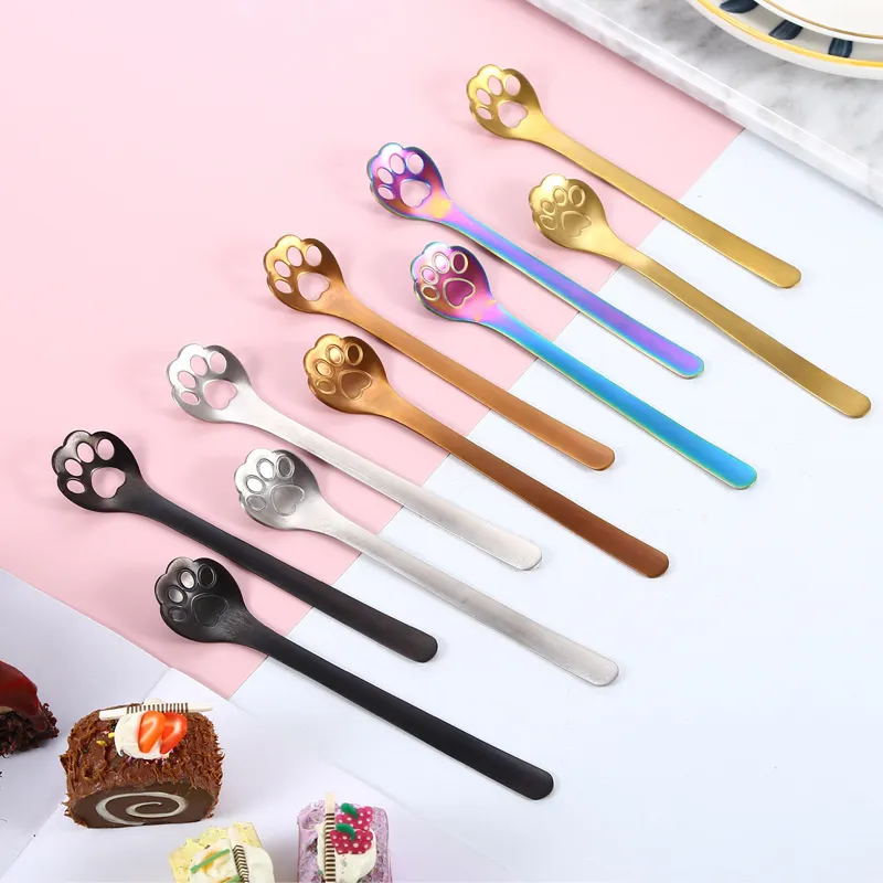 لطيف Cat Paw Starbucks Coffee Spoon Sugar Spoon للشاي