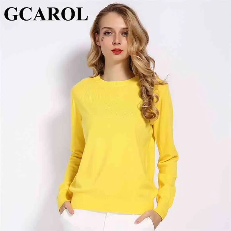 GCAROL Frauen Candy Strickpullover Frauen 30% Wolle Slim Pullover Frühling Herbst WInter Soft Stretch Render Strickpullover Strickwaren S-3XL 210918