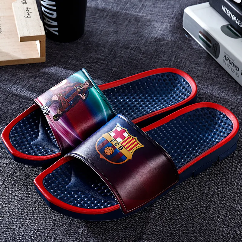 Football Star Sports Slippers Brand Designer Mens Fashion Rubber