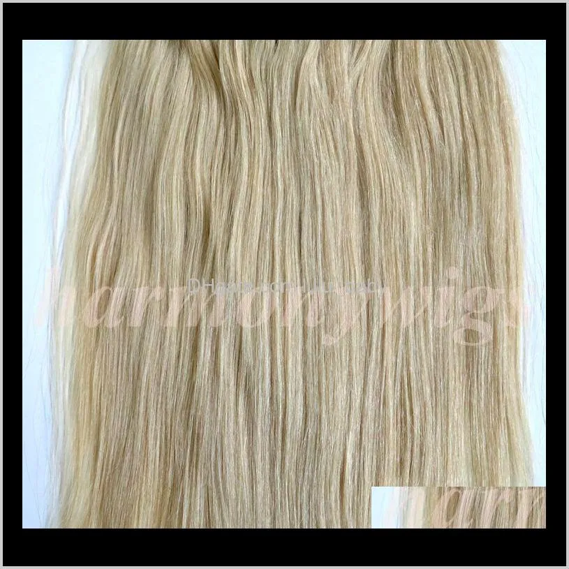 320g 9pcs/1set clip in hair extensions 20 22inch #60/platinum blonde brazilian indian remy human hair extension