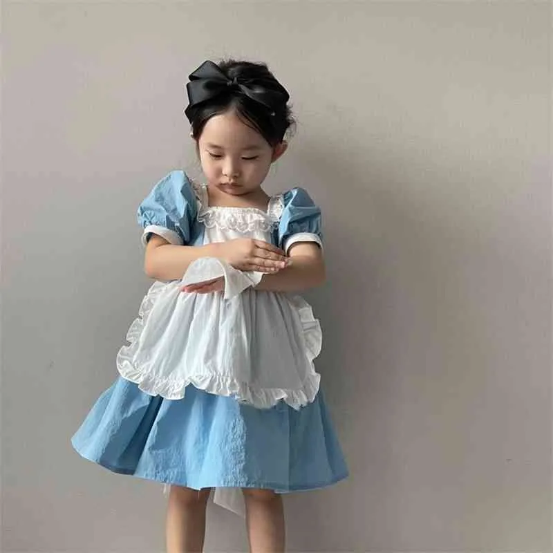 Arrivée d'été Filles Mode Robe Lolita Enfants Robes de conception coréenne 210528