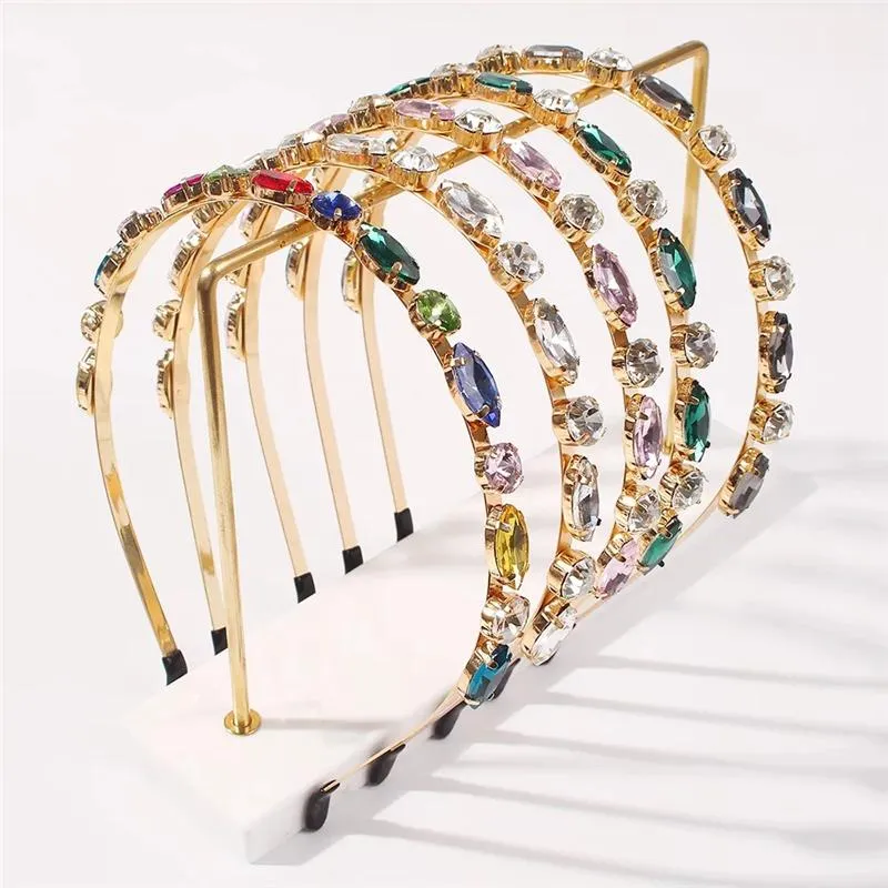 Fashion Luxurious Rhinestone Headband Full Crystal Hairband Headpiece Wedding Party Ladies Girls Hair Accessories Gift For Women Clips & Bar