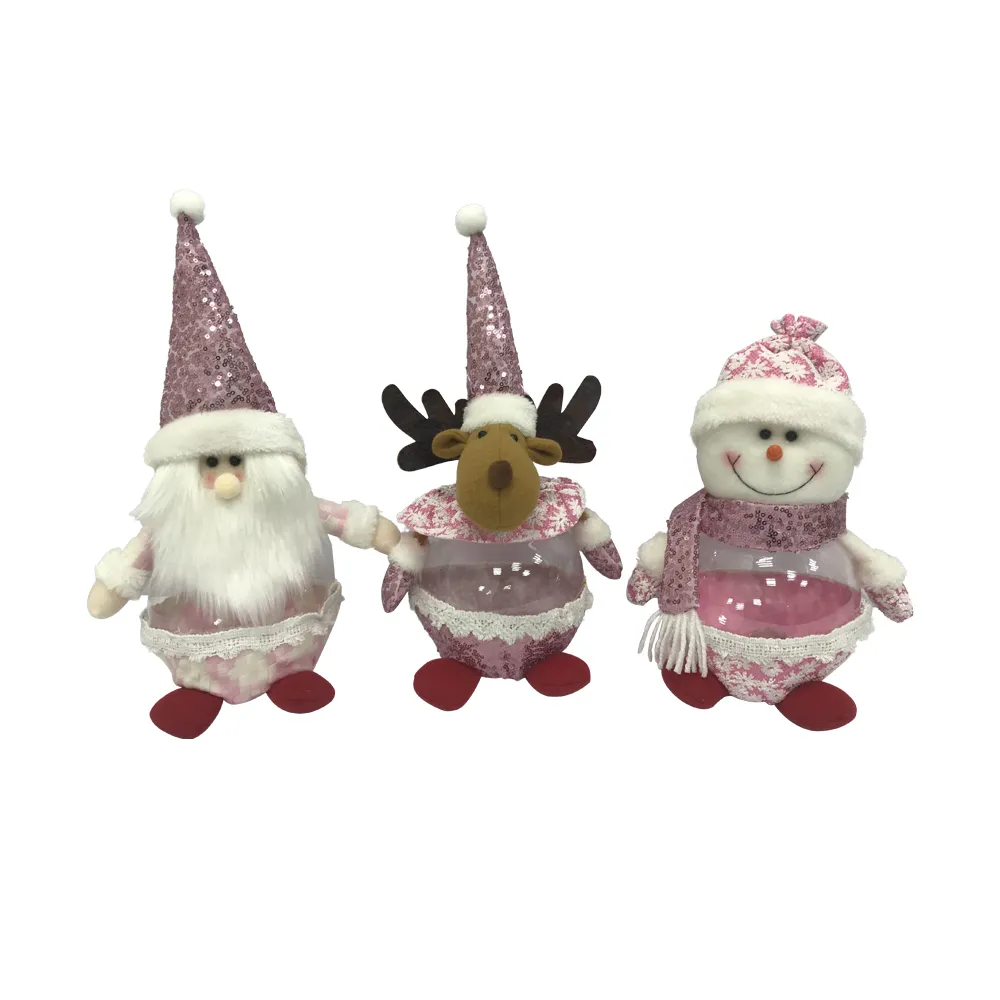 Anjule Christmas children gift candy jar flashing lights santa snowman elk ornaments