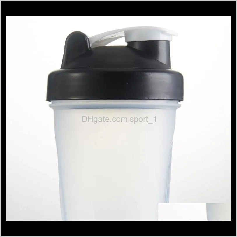 400ml sports bottle shaker mixer bottle plastic shaker bottle sports fitness leakproof shaker water bottles kka7011-1