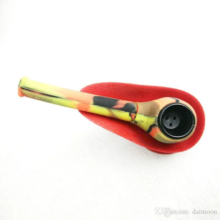 115mm mini silicone glass pipe colorful spoon pipes portable high quality smoking hookahs