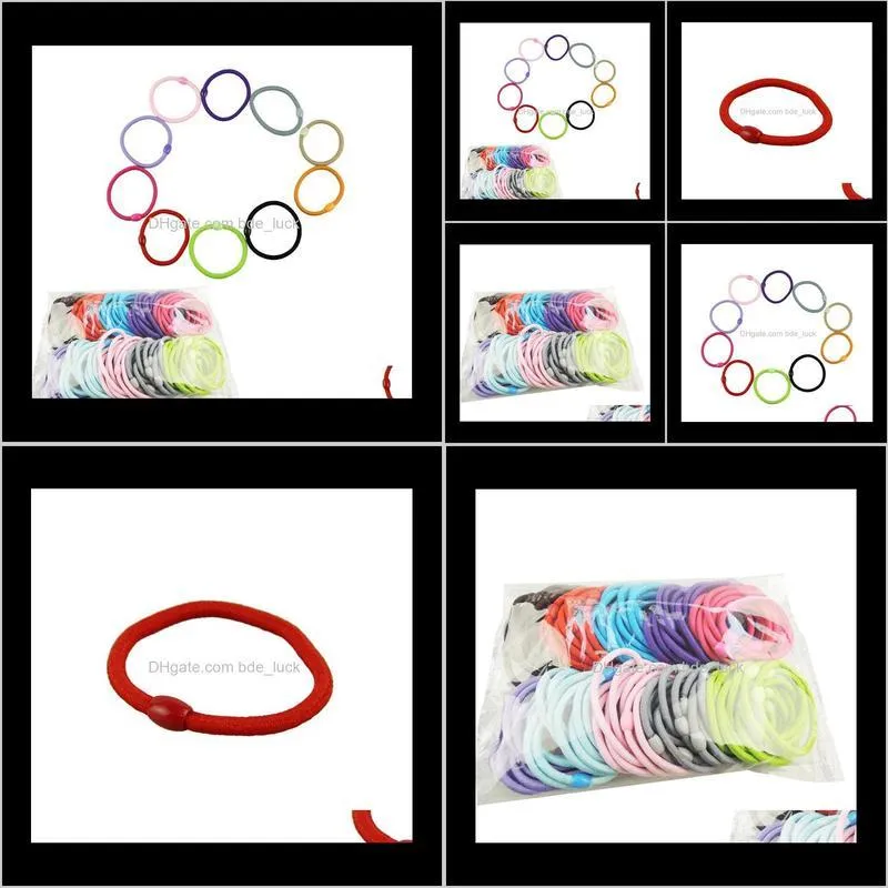 Wholesale- Fantastic D0N28 Baby Children Elastic Hair Band Accessory Black Plus Velvet Hair Rope Headband Mix Candy Color